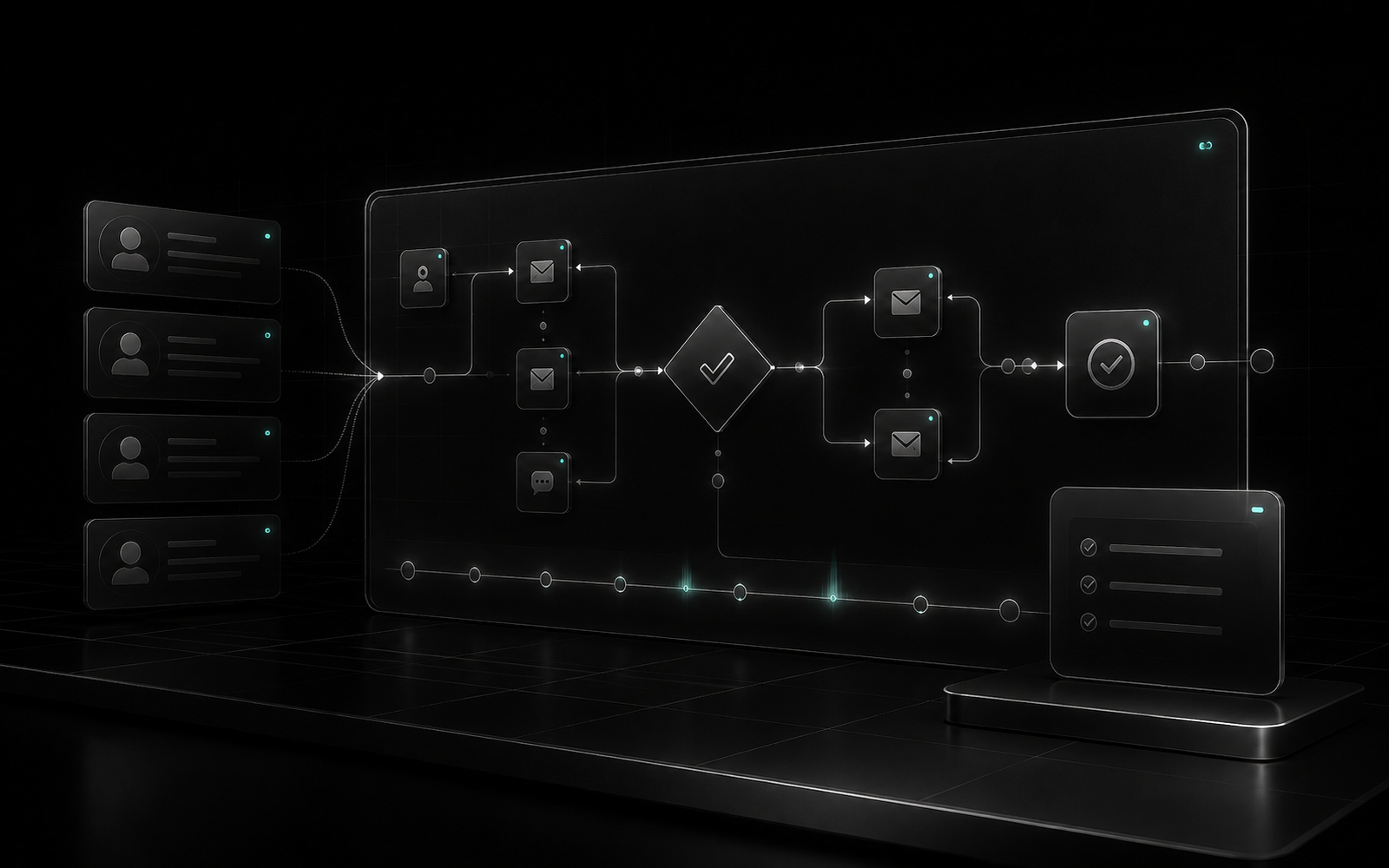 Abstract CRM follow-up automation interface